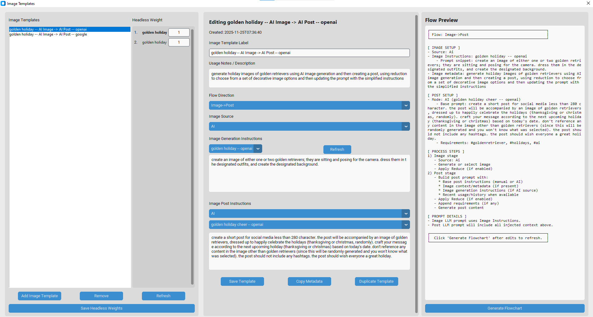 AI image to AI post template example.
